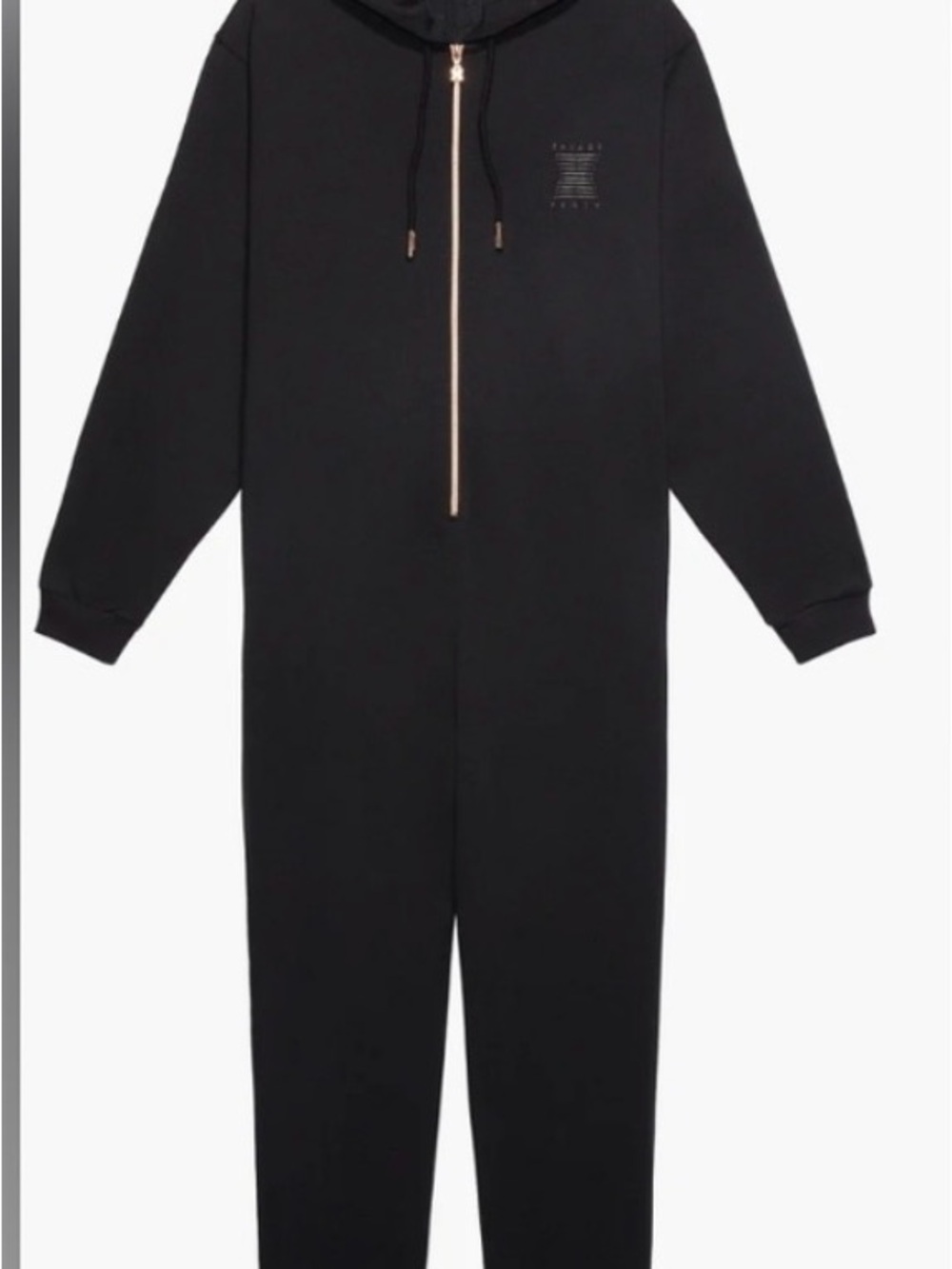 Savage X Fenty Black Hooded Zip-Front Onesie size XL (16/18)